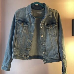 Levi's Denizen Trucker Denim Jacket Women's Size Large Blue Button Up 4 Pockets